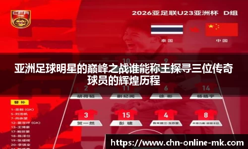 亚洲足球明星的巅峰之战谁能称王探寻三位传奇球员的辉煌历程